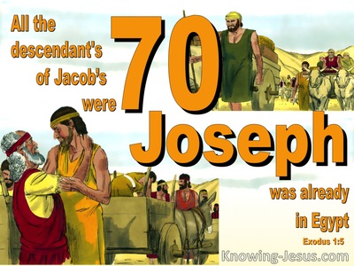 Exodus 1:5 All Who Came From Jacob Were 70 In Number (yellow)